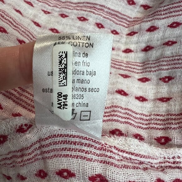 4 Our Dreamers Dress Womens L Red Stripe Linen Cotton A-Line Summer Sleeveless‎ - Picture 14 of 16